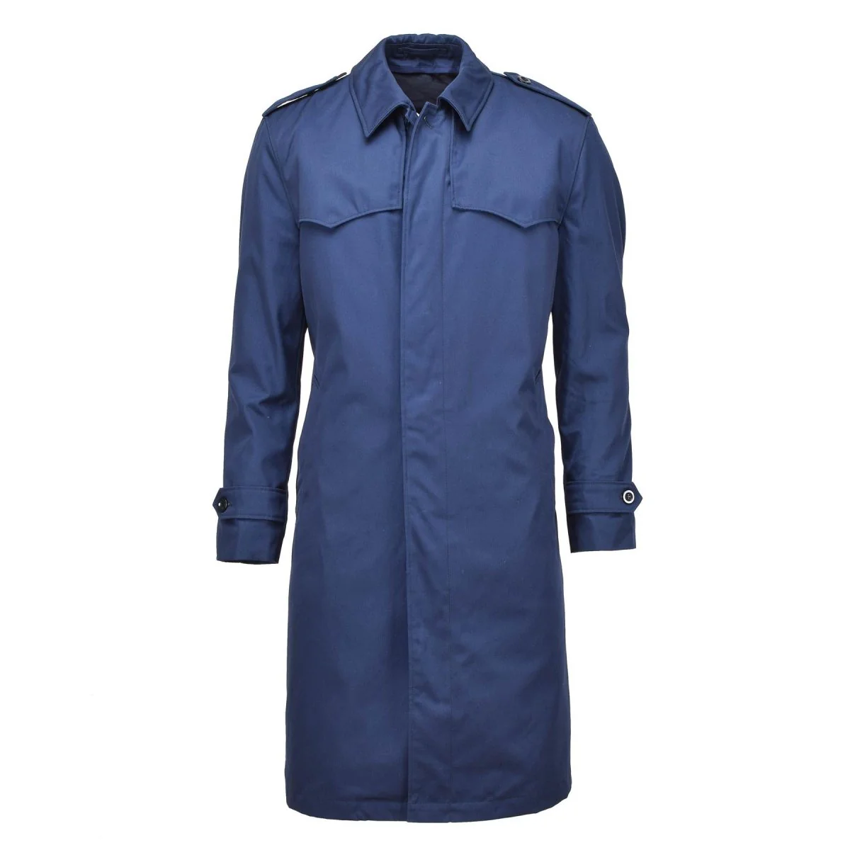 Origineel Nederlandse militaire kwestie heren regenjas gewatteerde voering trenchcoat solide blauw