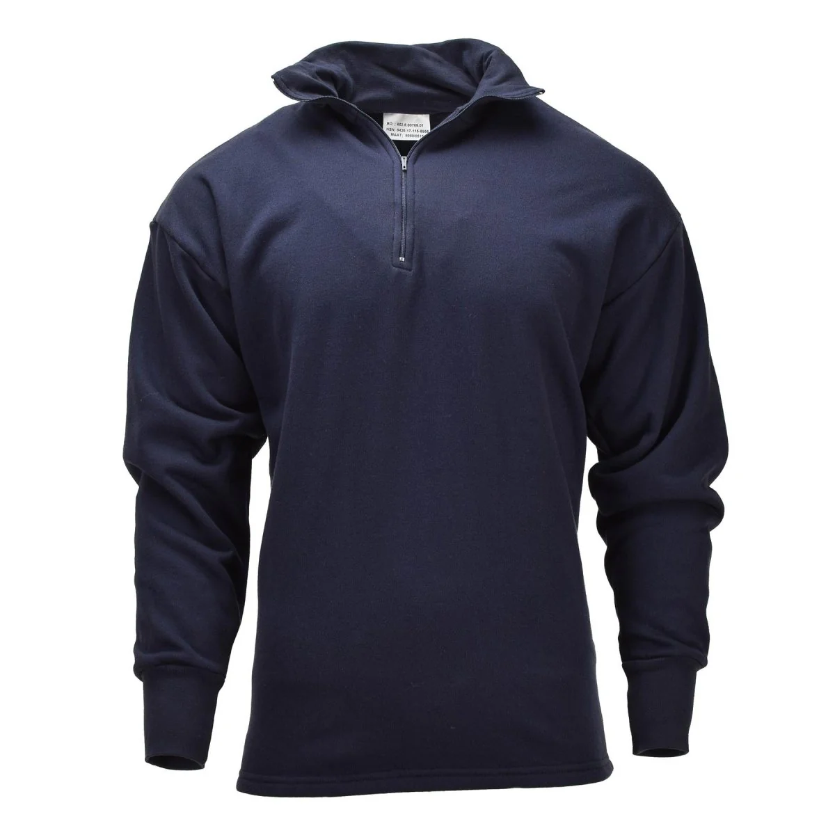 Origineel Nederlands Militair Thermisch Ondershirt Lange Mouw Halve Ritssluiting Blauw