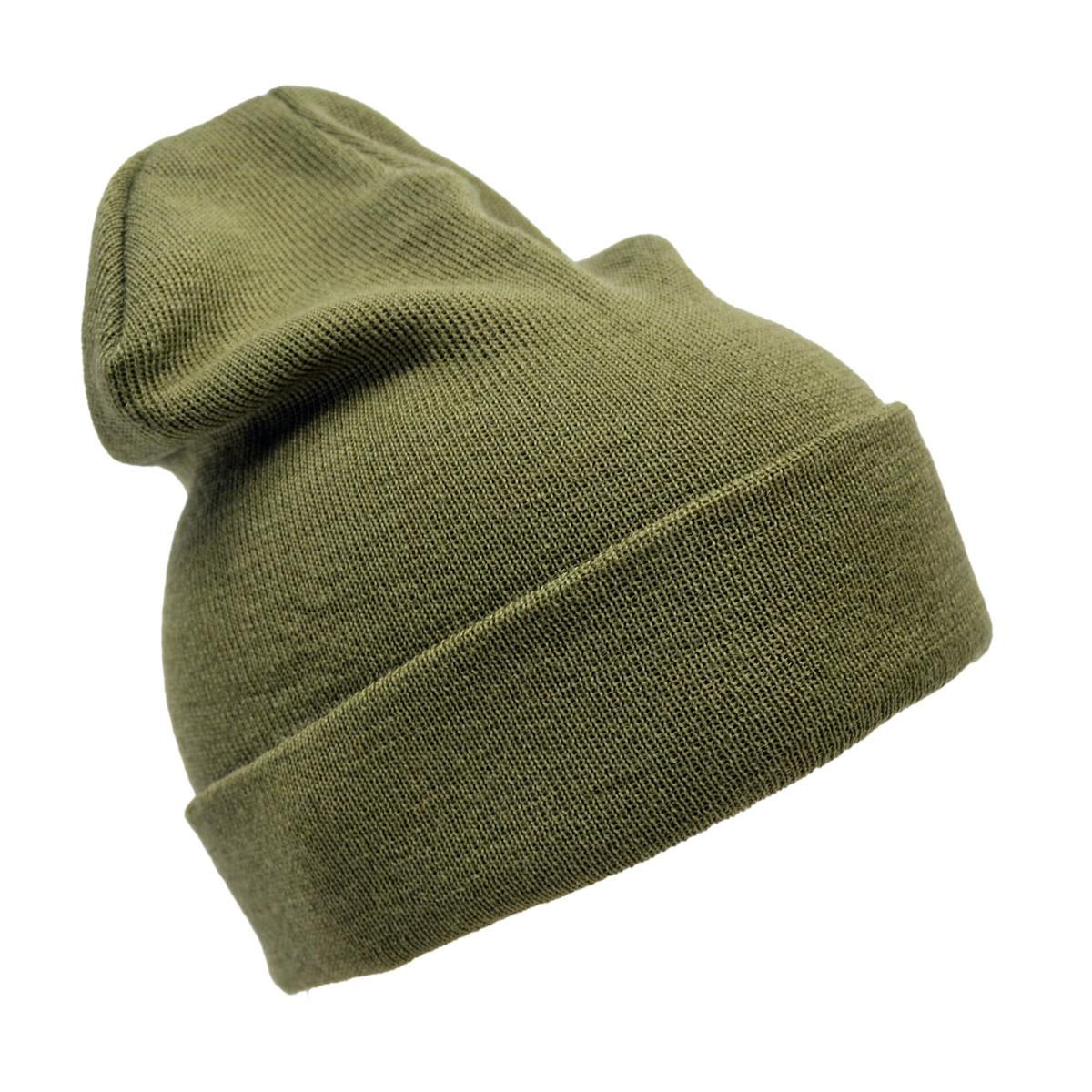 Originele Nederlandse Militaire WoolGuard Roll Top Wollen Muts Wintermuts Groen