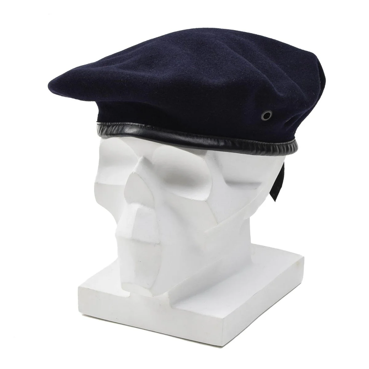 Origineel Frans leger donkerblauwe wol baret command lichtgewicht cap vintage nieuw