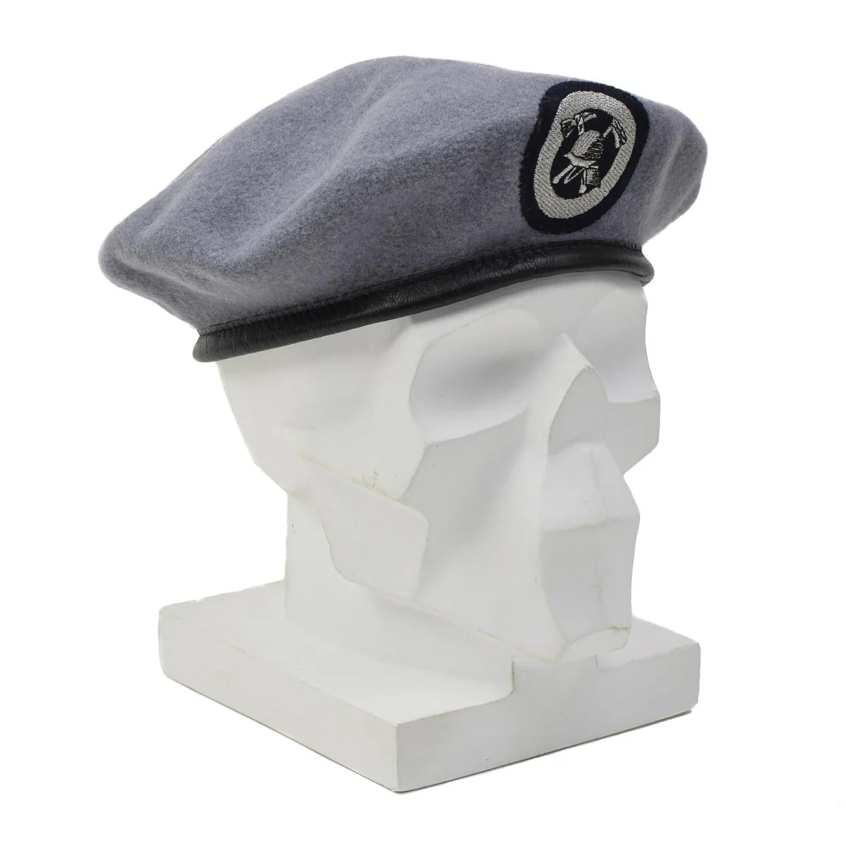 Originele Duitse brandweer baretpet geborduurde stoffen badge grijs