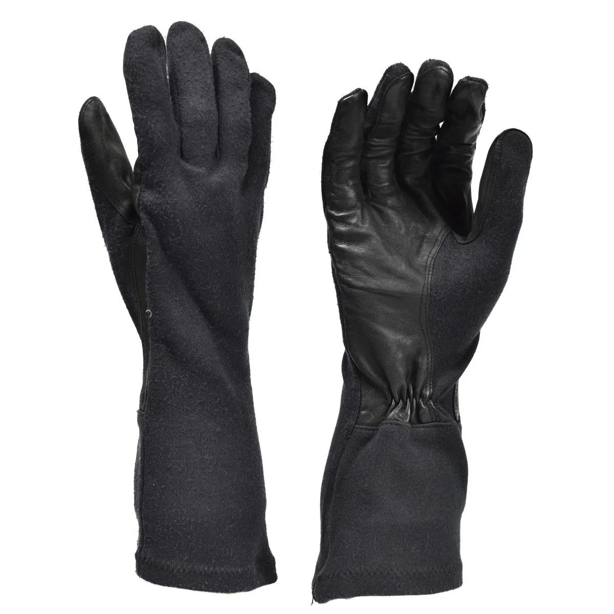Original Duitsland Leger Lange handschoenen Zwart Aramide hittebestendig tactisch overschot