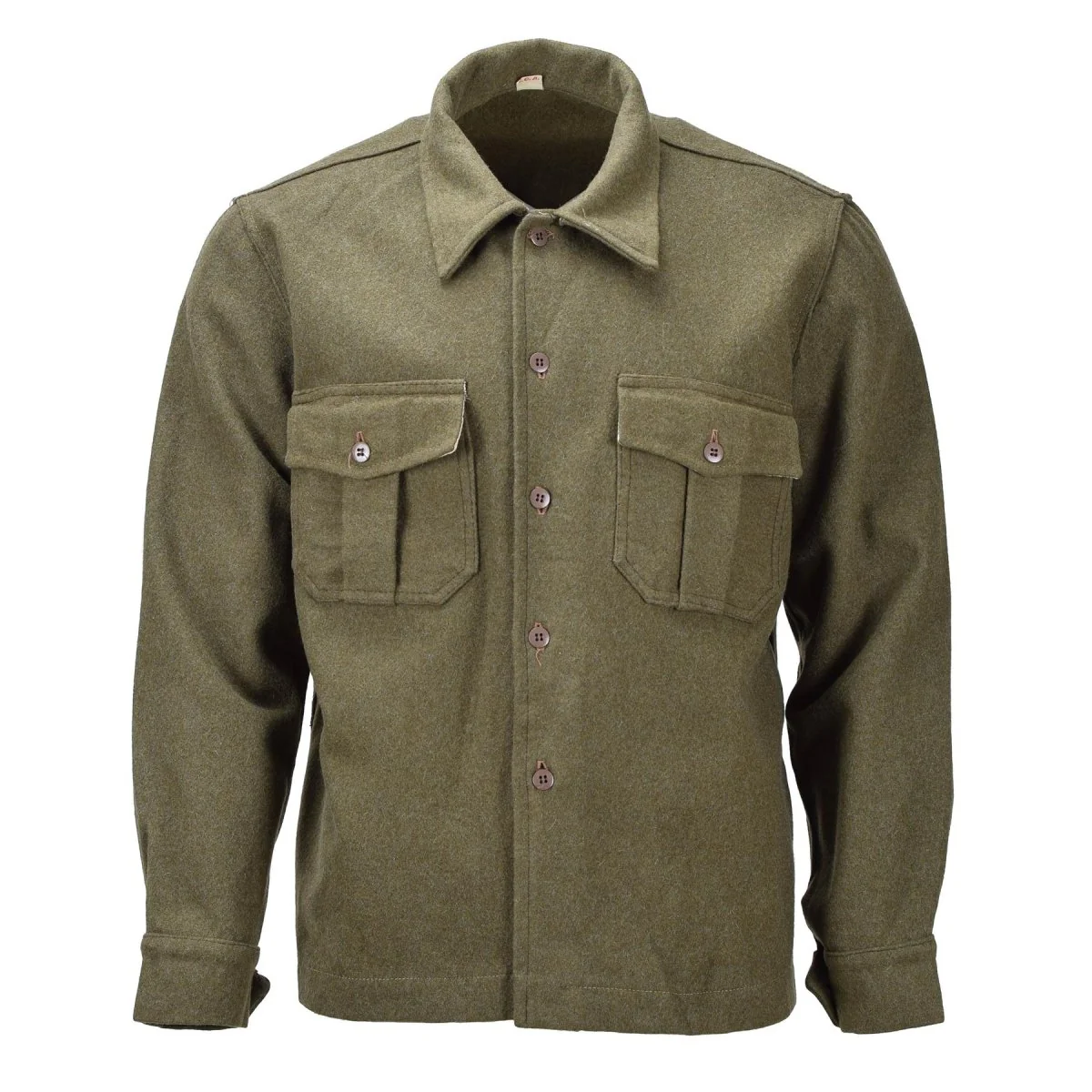 Originele Italiaans formeel jasje olijfwol uniform vintage verstelbare manchetten