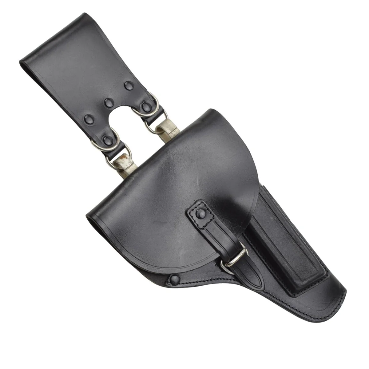 Originele Italiaanse Militaire Pistoolholster Rechtshandige Gespsluiting Zwart