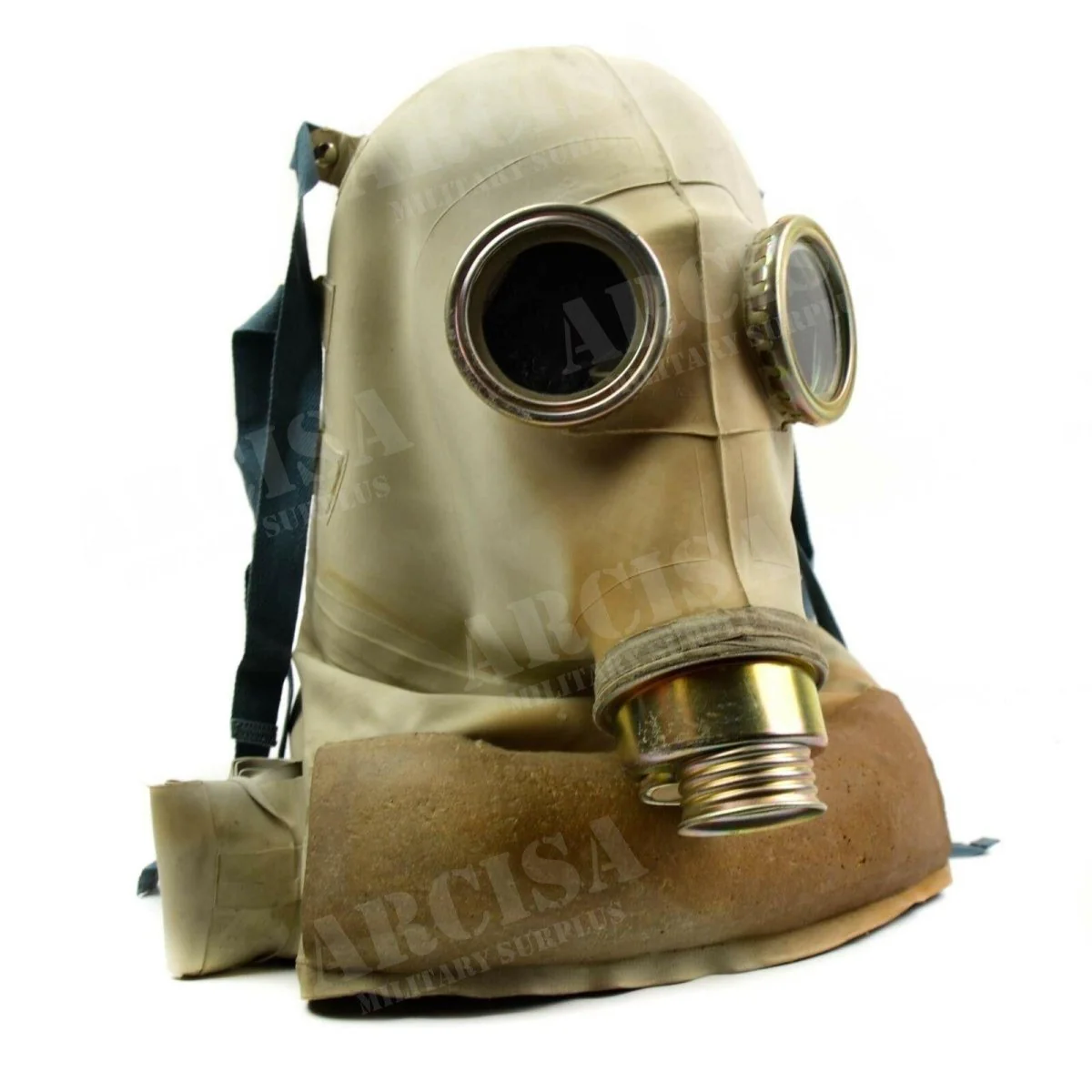 Origineel Pools militair Sovjettijdperk SR 1 gasmasker verzamelobject Vintage grijs
