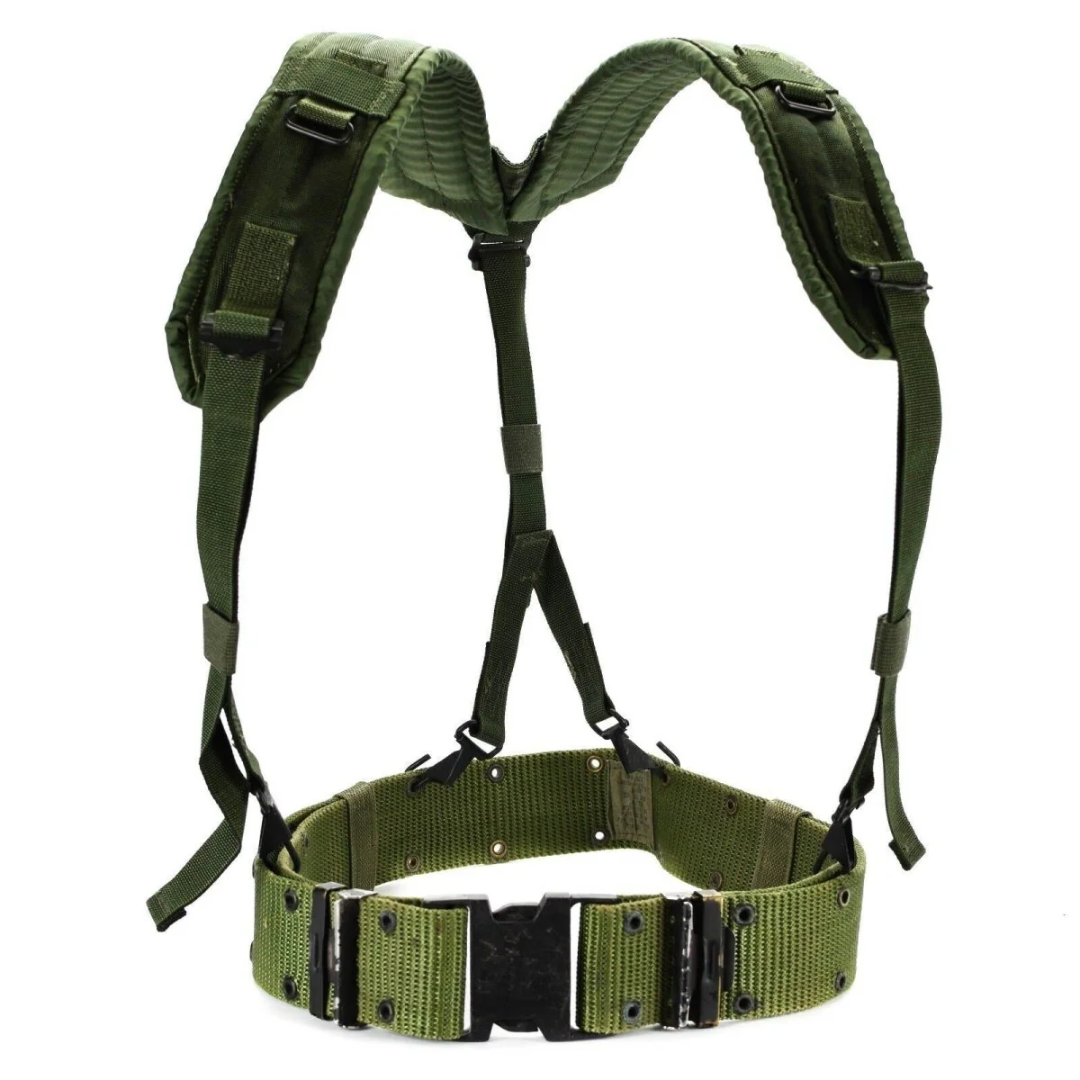 Original U.S Army Webbing System Web Suspenders Belt LC-2 Militair Pistool Green