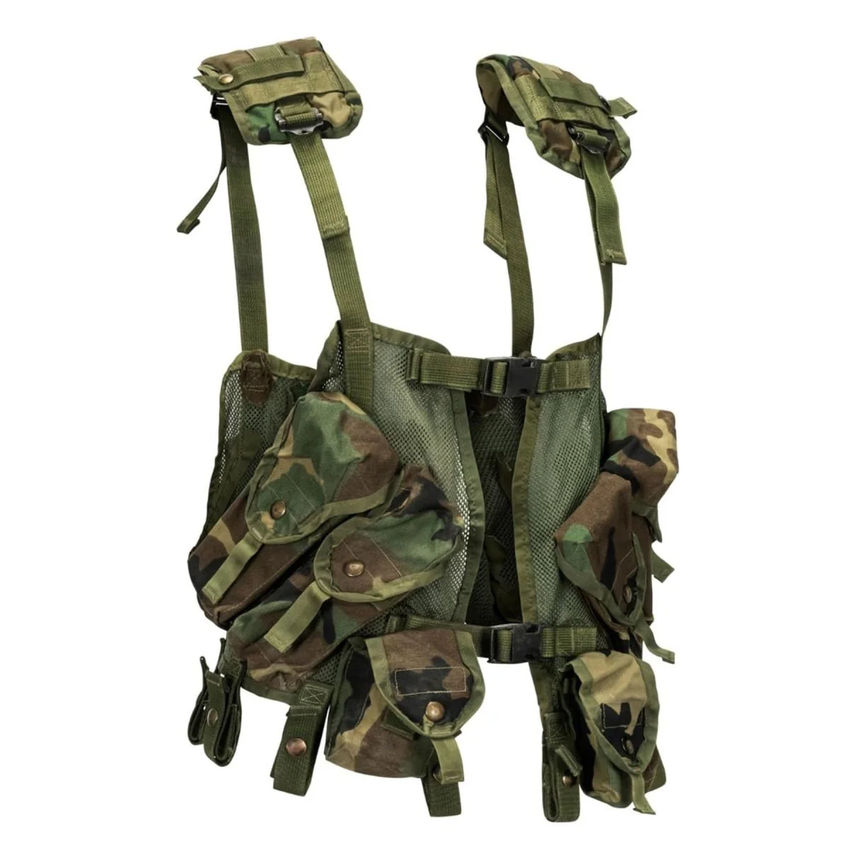 Origineel Amerikaans militair tactisch vest Combat Woodland Magazine Grenade Pouches