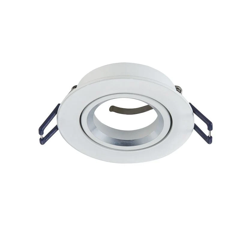 GU10 Armatuur wit Eos – Luxe Design – Zilveren Ring – Kantelbaar – Luxe design