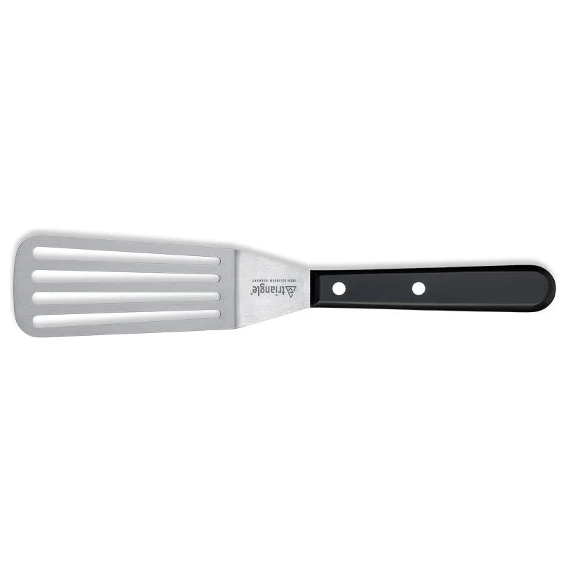 TRIANGLE palet / spatel met knik gleuven RVS lemmet van 12cm met zwart POM heft