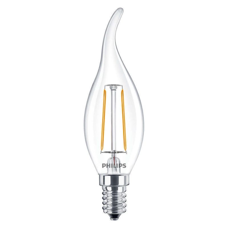 CorePro LED candle E14 gebogen punt Filament Helder 2W 250lm – 927 Zeer Warm Wit | – Niet Dimbaar – Vervangt 25W