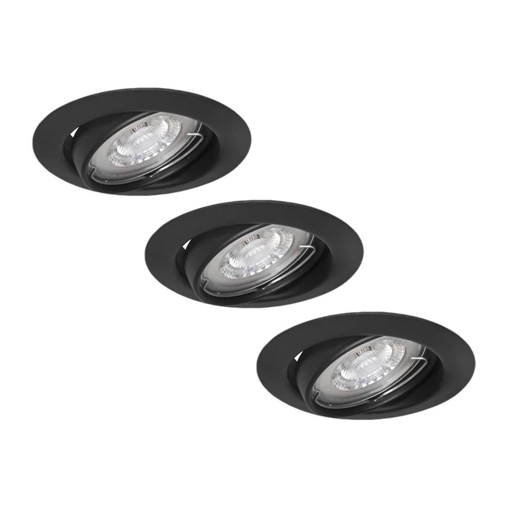 LED Spotjes Damian – Set van 3 stuks –  Dimbaar – Mat zwart