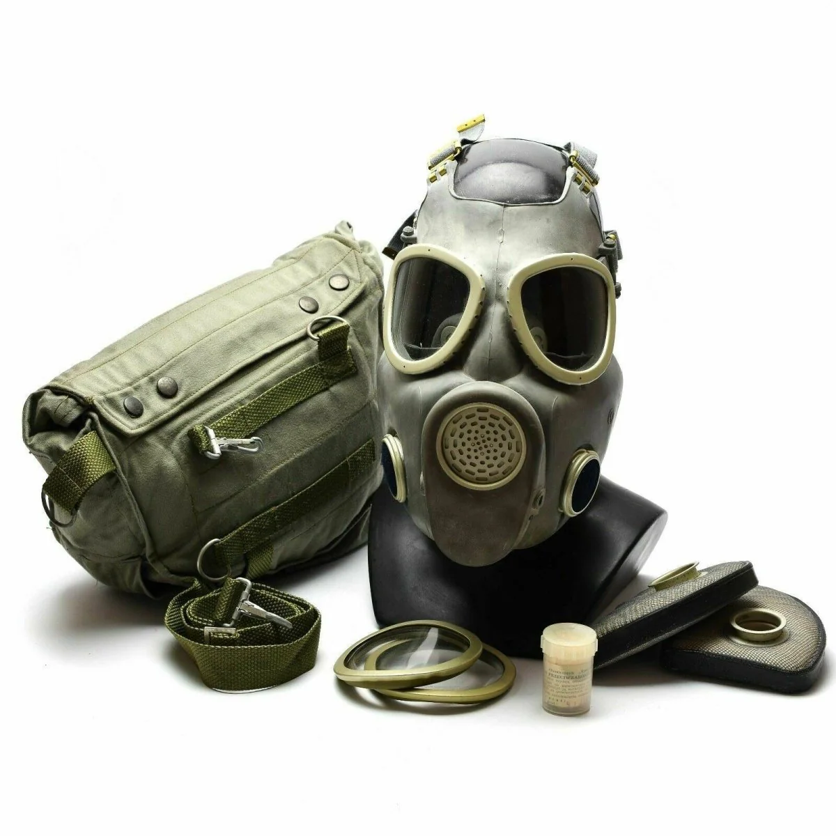 Pools militair gasmasker MP-4 Echte ademhalingschemische grijze olijf OD NIEUW