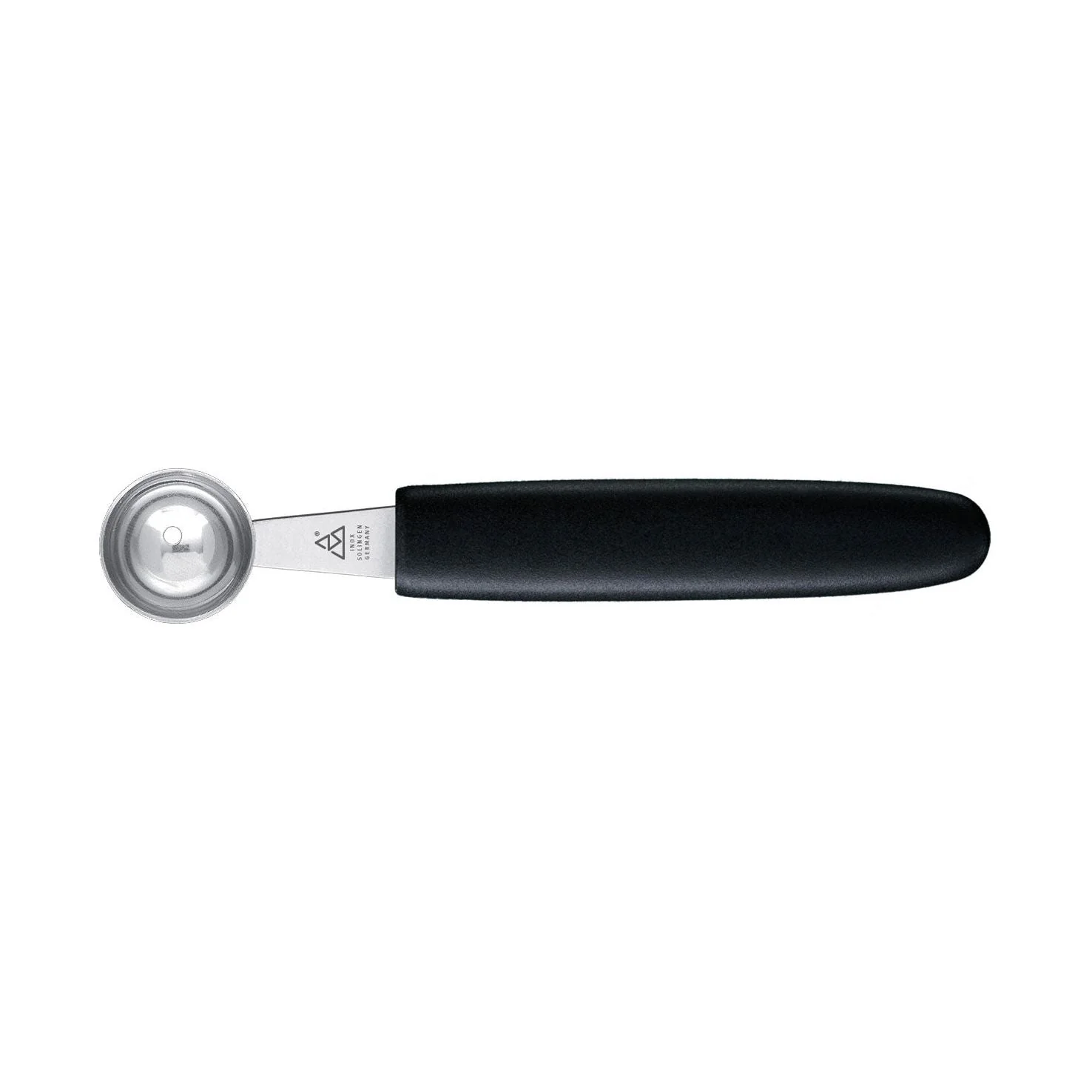 TRIANGLE roestvrijstalen Pommes-Parisienne – meloen – appel – groente – boor – lepel Ø 22mm met zwart kunststof heft TRIANGLE roestvrijstalen Pommes-Parisienne – meloen – appel – groente – boor – lepel Ø 22mm met zwart kunststof heft