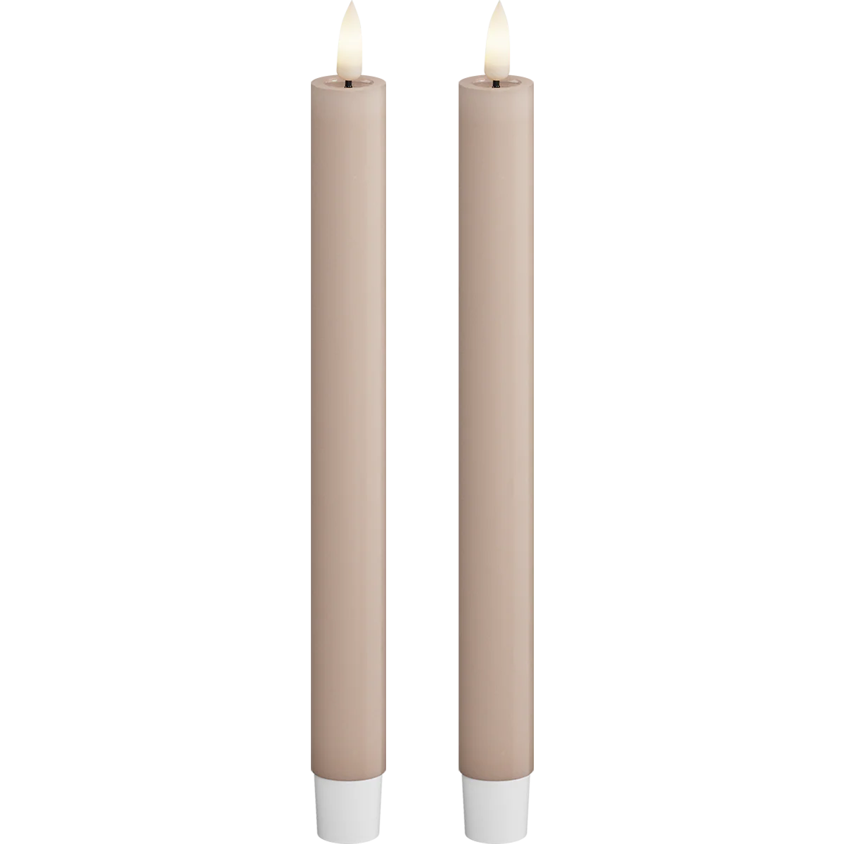 Deluxe Homeart | LED dinerkaars taupe/roze 24cm | 2stuks