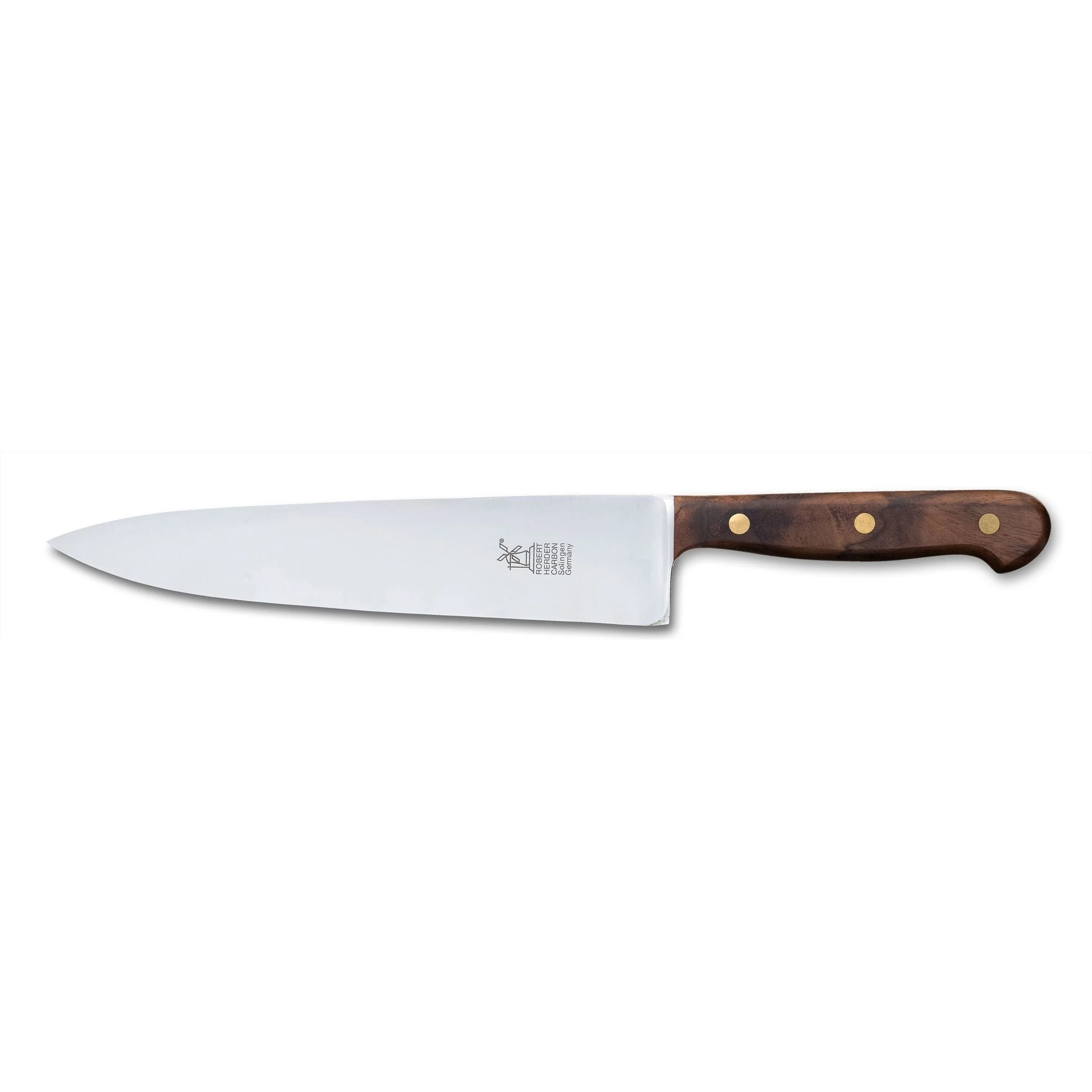ROBERT HERDER 1922 Koksmes Carbonstalen lemmet 23cm en FSC walnoothouten heft ROBERT HERDER 1922 Koksmes Carbonstalen lemmet 23cm en FSC walnoothouten heft