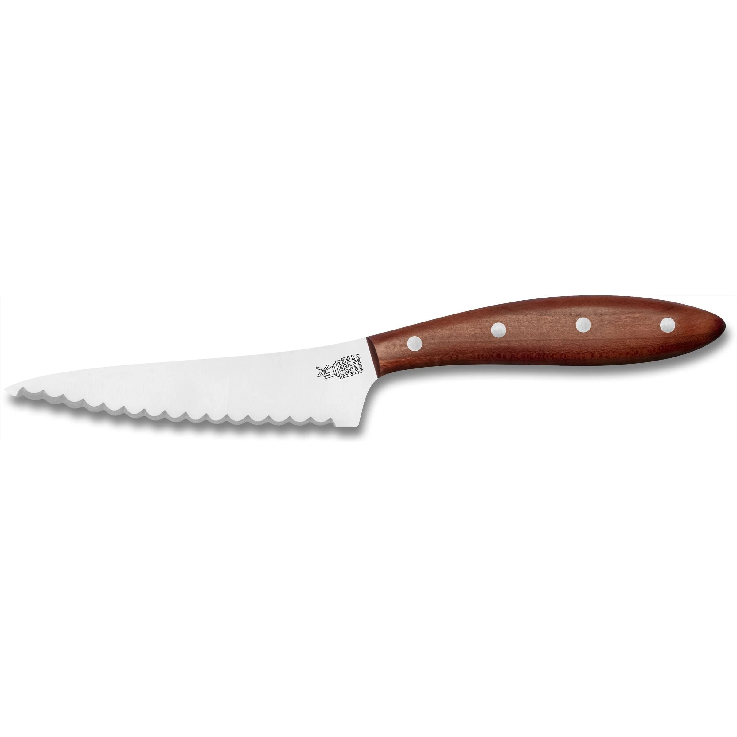 ROBERT HERDER Fromage Pano mes aan 2 zijden geslepen lemmet 13cm met convexe golf elegant FSC pruimenhouten heft