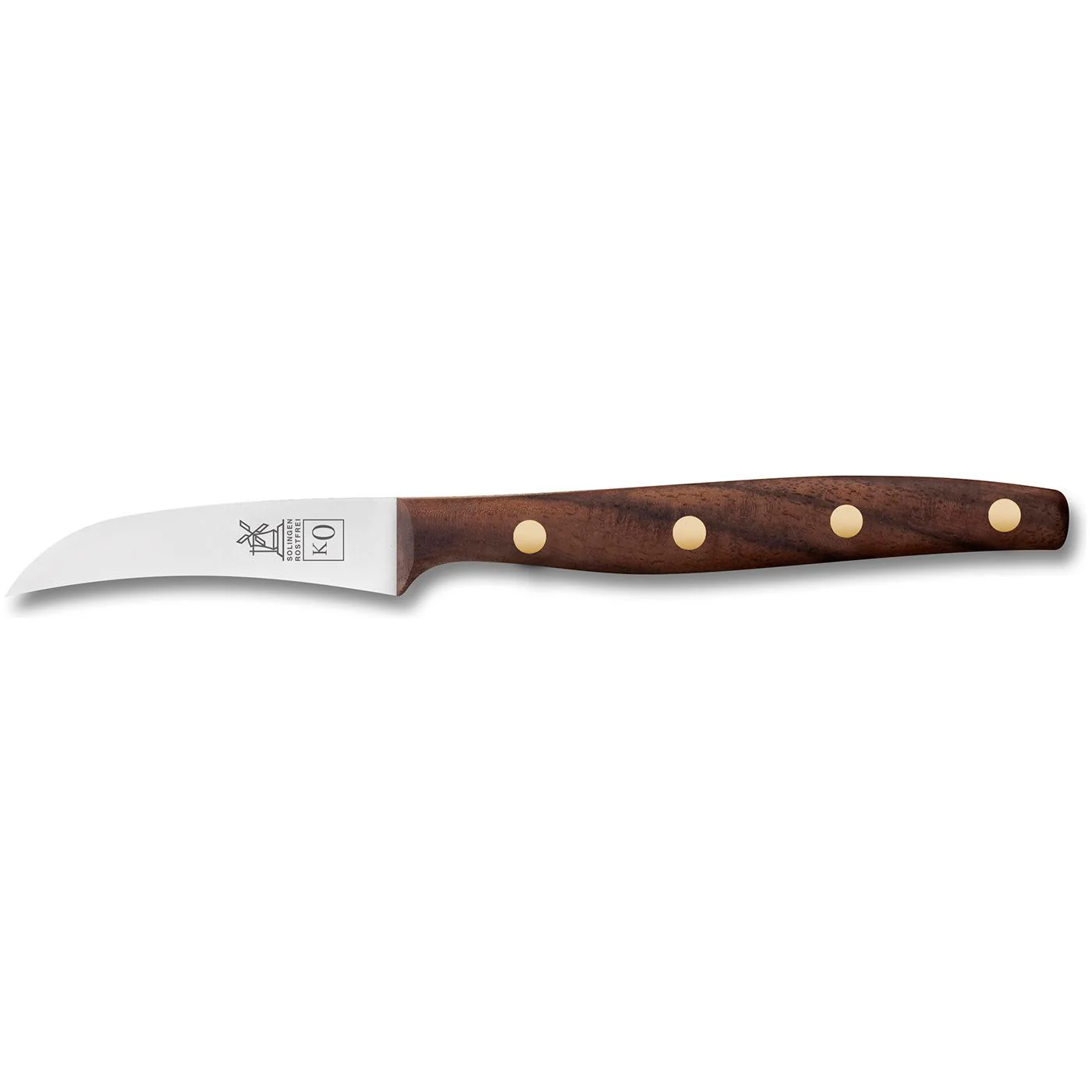 ROBERT HERDER K0 Aardappel-schilmes RVS vogelsnavel 7cm lemmet FSC walnoothout heft