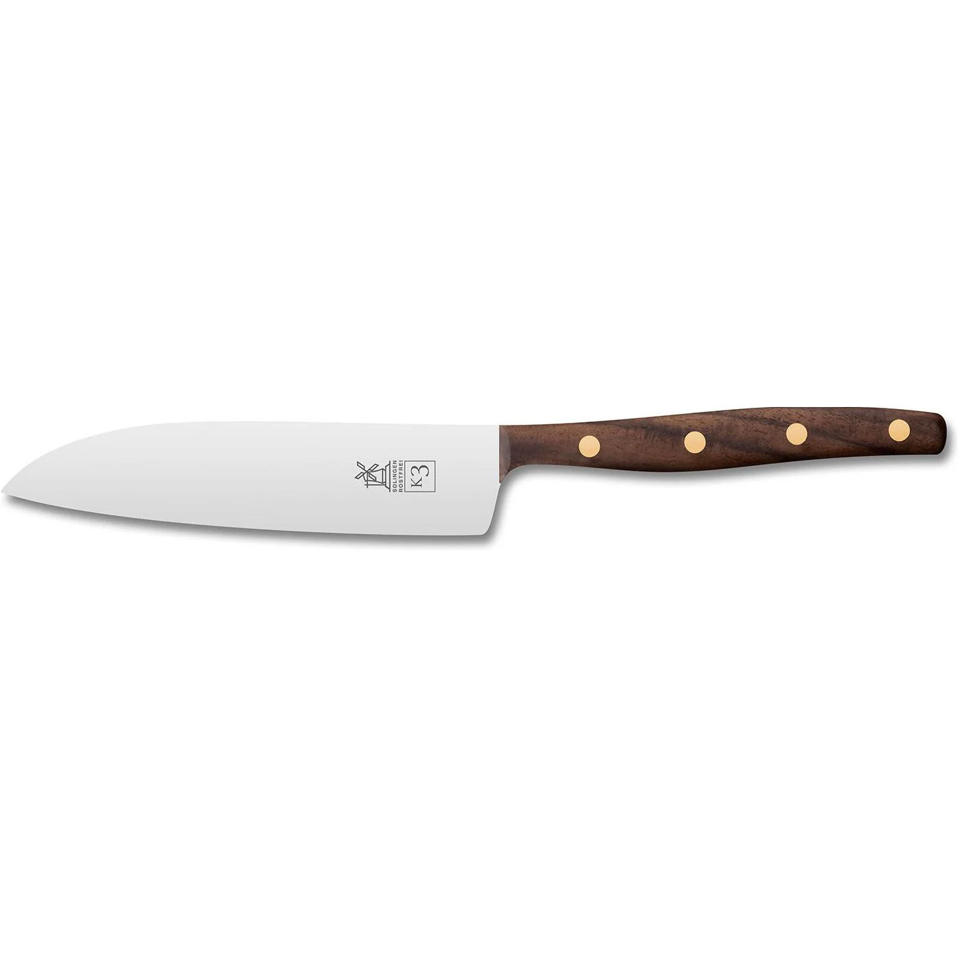 ROBERT HERDER K3 Santoku Koksmes RVS lemmet 12,5cm FSC walnoothout heft