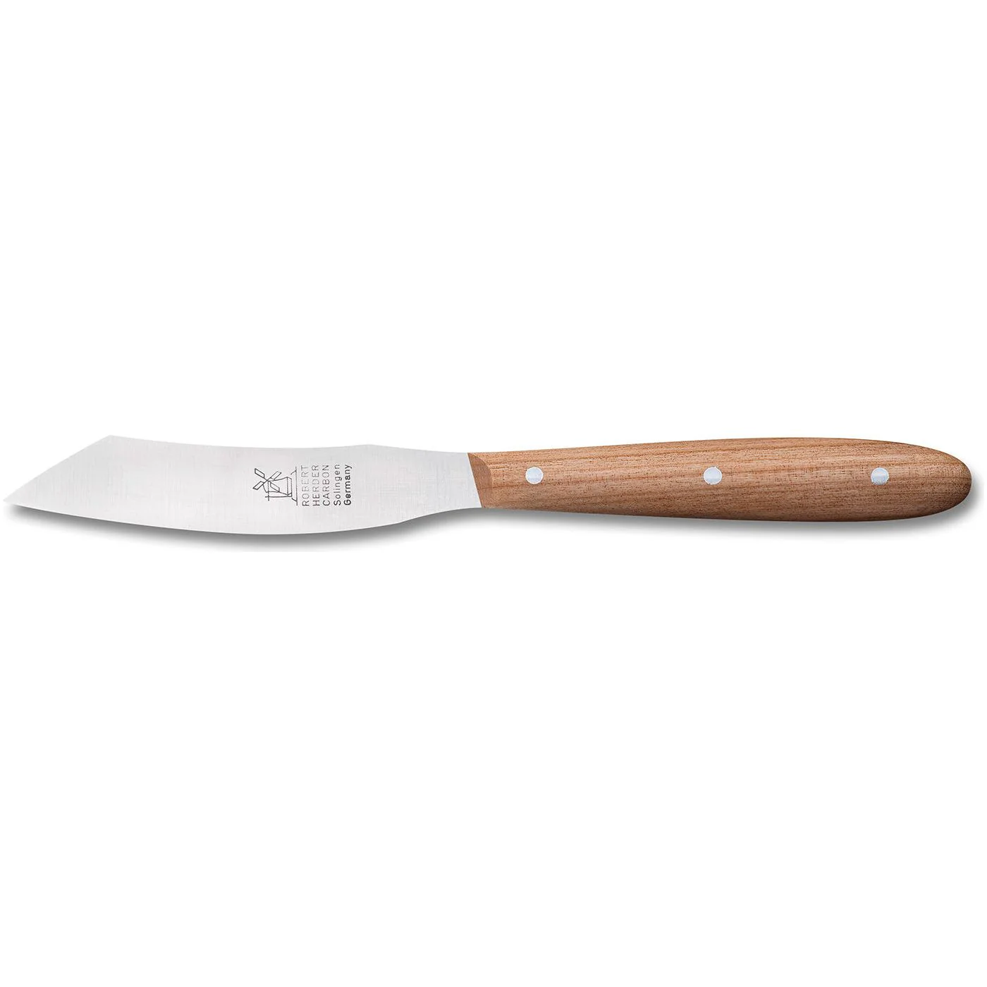 ROBERT HERDER Yatagan Groente- fruitmes 8cm RVS lemmet met kersenhouten heft