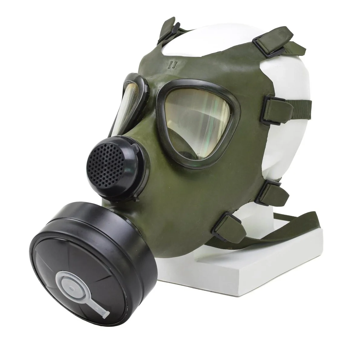 Roemeens M74 Gasmasker Volledig gezicht NBC Aspirator Vintage Olive Militair Surplus