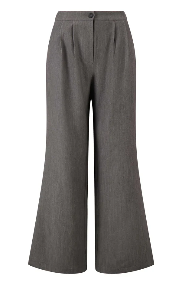 Zusss | Broek met plooien middengrijs