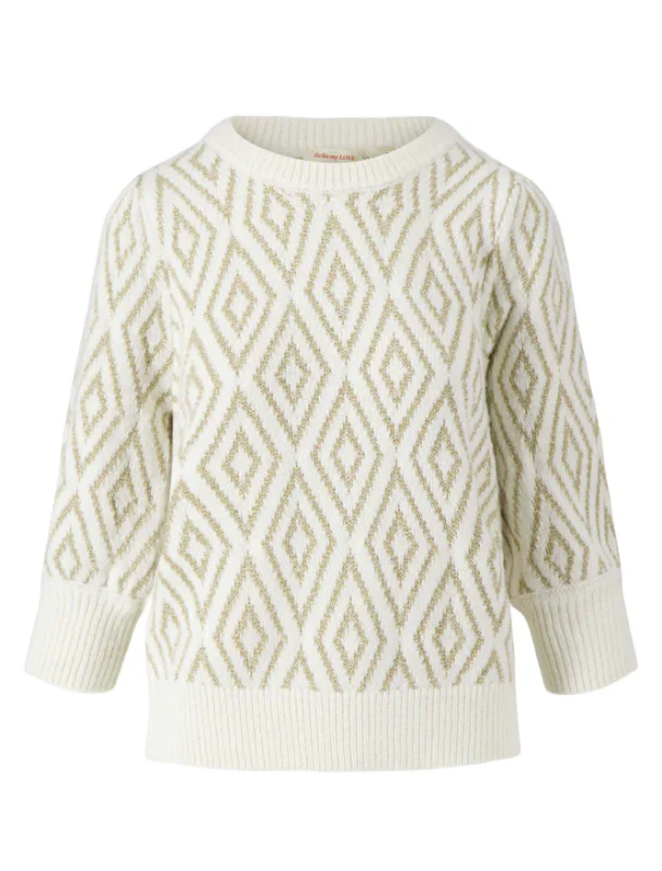 Zusss | Trui met pofmouw lurex nordic jacquard