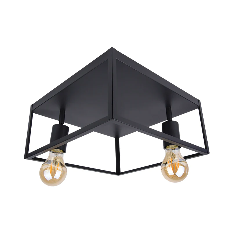 Plafondlampen woonkamer zwart | Incl.Lichtbron | E27 fitting |  8W | 640lm | 2400k