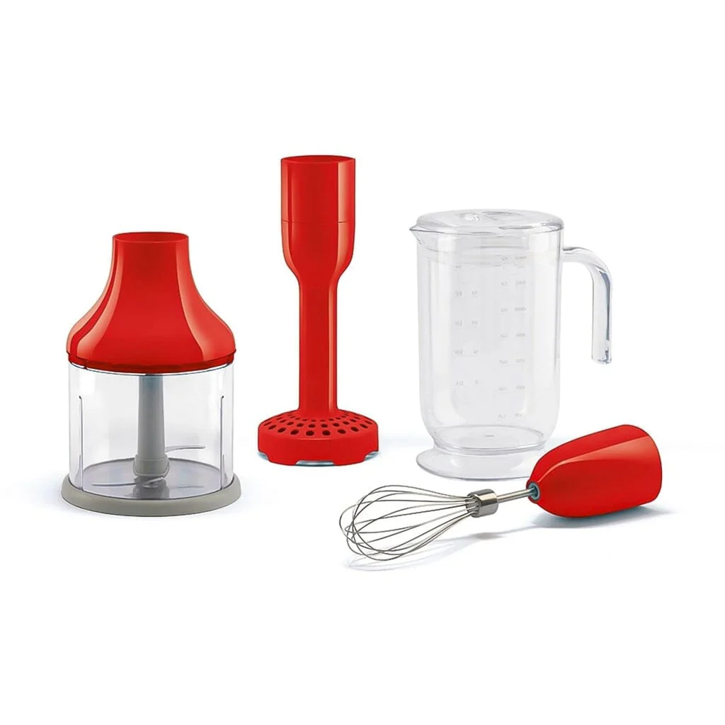 Smeg – Accessories | 4 accessories set, Red, Beaker, Chopper, Whisk, Masher