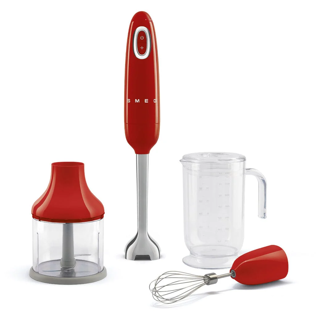 Smeg – Hand blender | Red | 1950s | Hand blender with accessories
