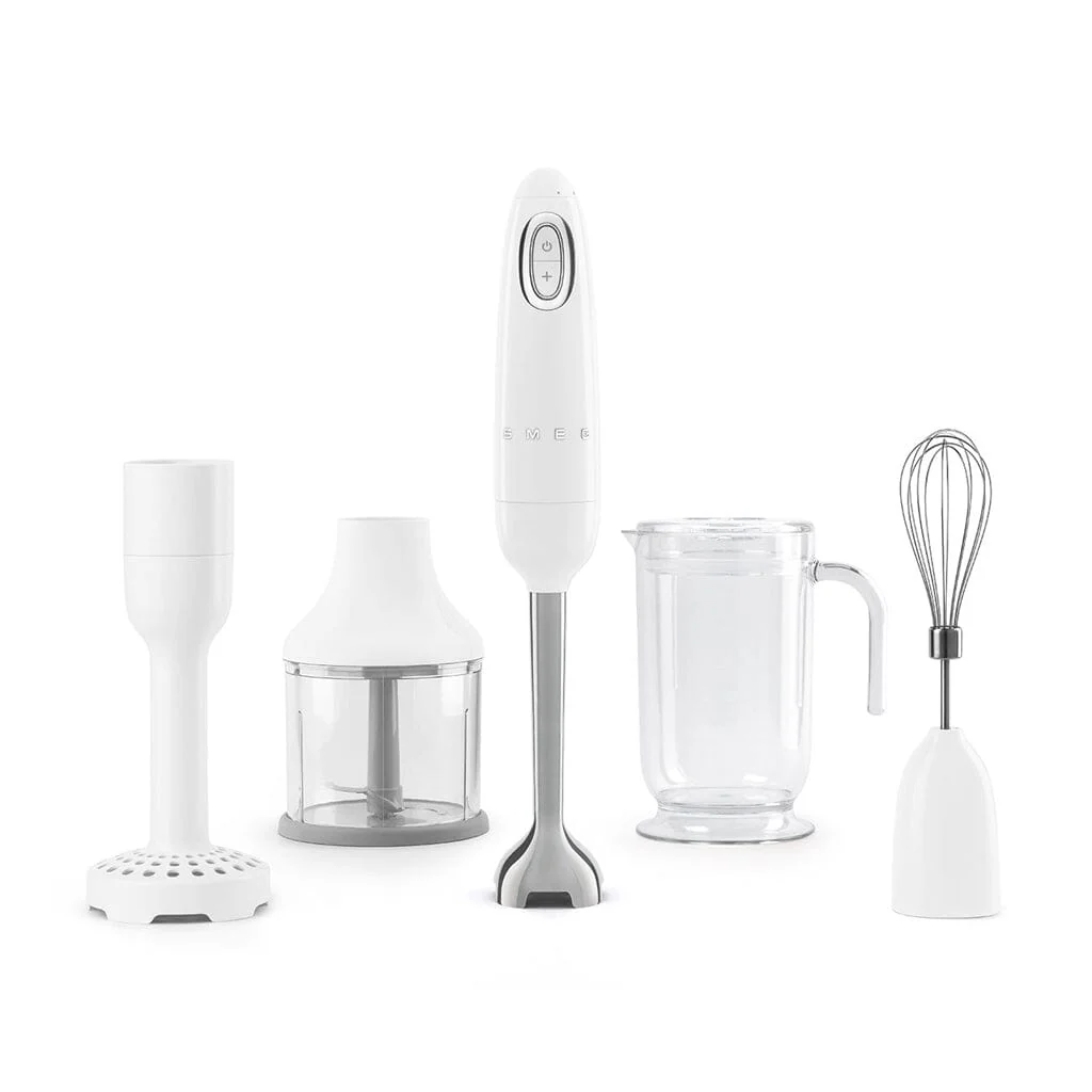 Smeg – Hand blender | White | 1950s | Hand blender with accessories +