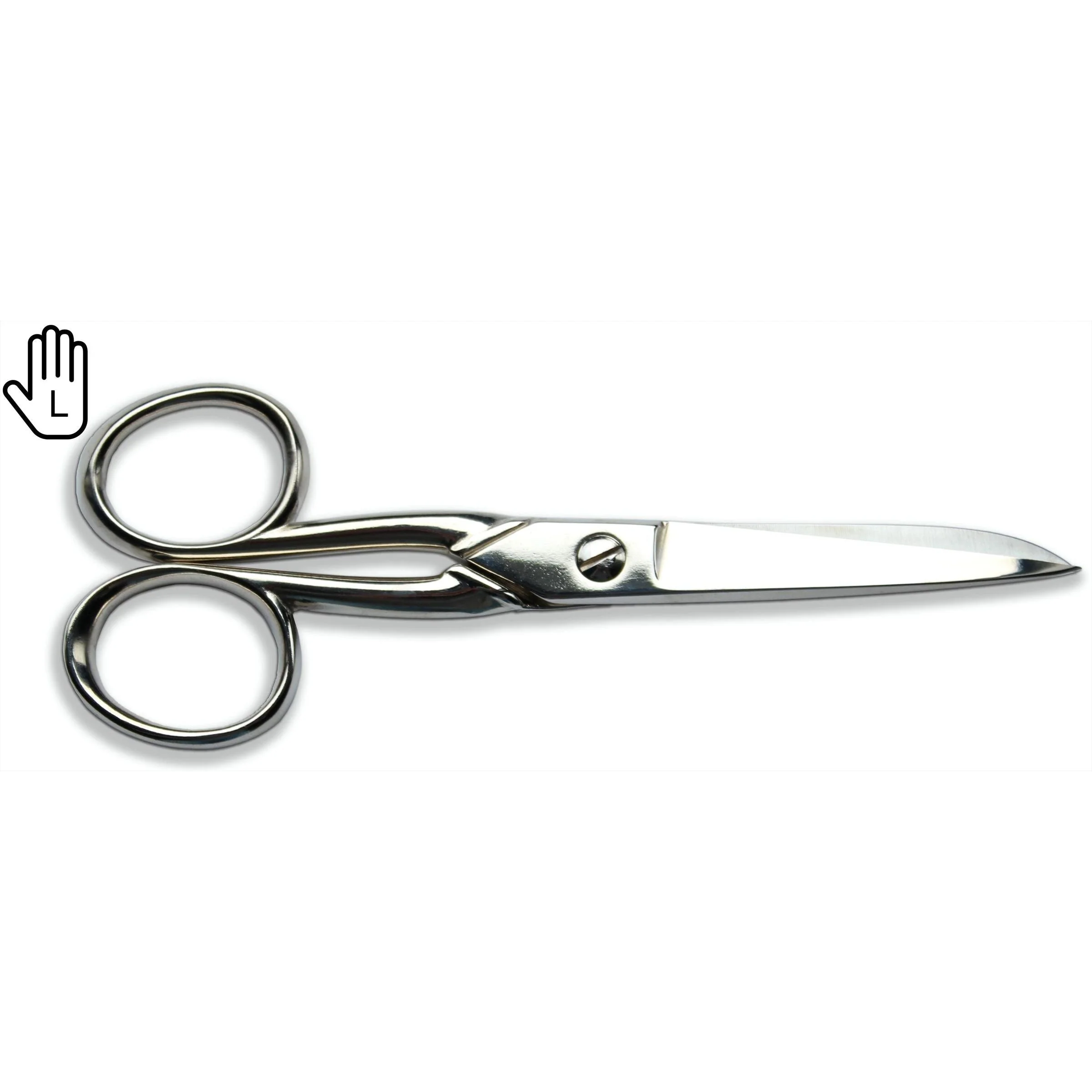 BEXFIELD geheel metalen huishoudschaar vernikkeld carbonstaal 12,5cm linkshandig