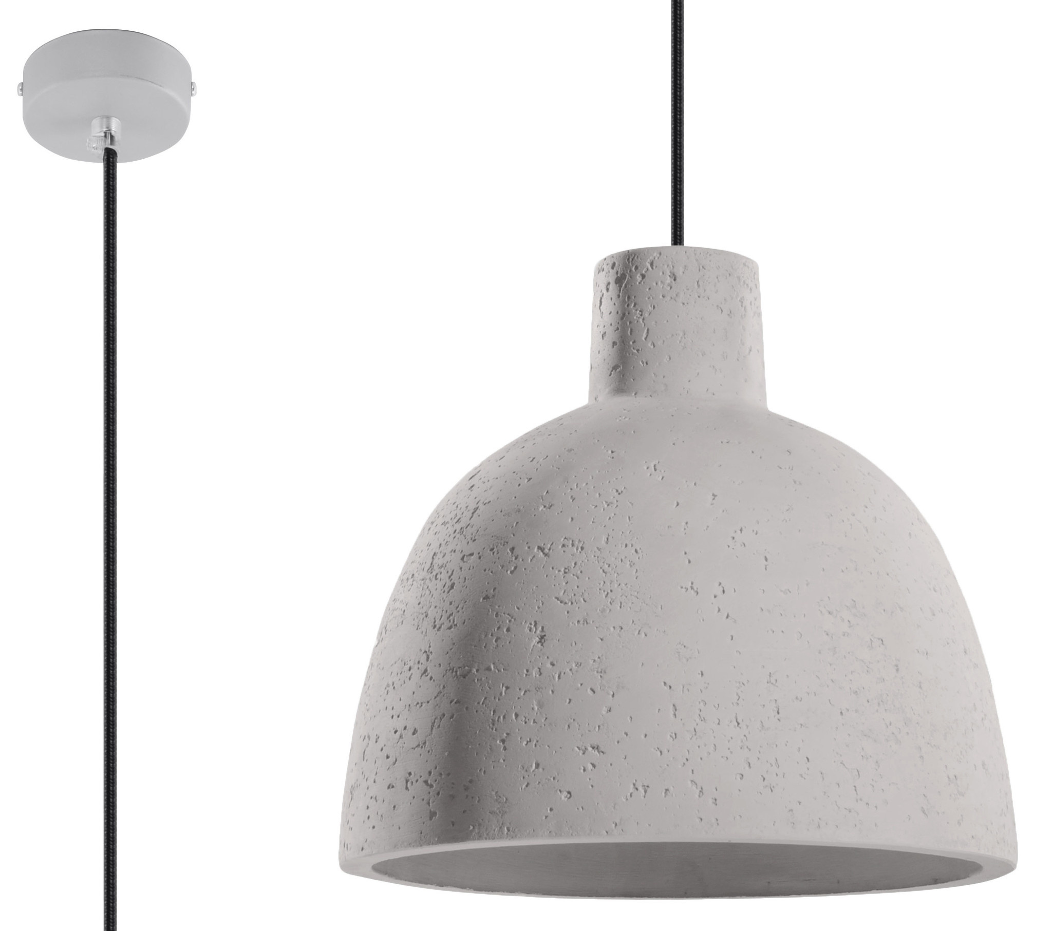 DAMASO Beton Hanglamp Grijs | E27 Industrieel design voor Woonkamer & Horeca