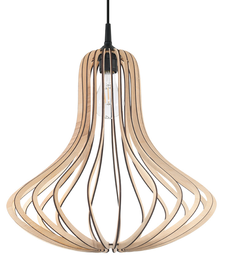 LED Hanglamp hout ELZA – 1 x E27 aansluiting