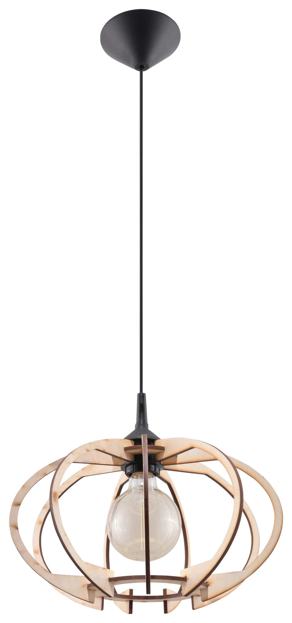 LED Hanglamp hout MANDELINO – 1 x E27 aansluiting
