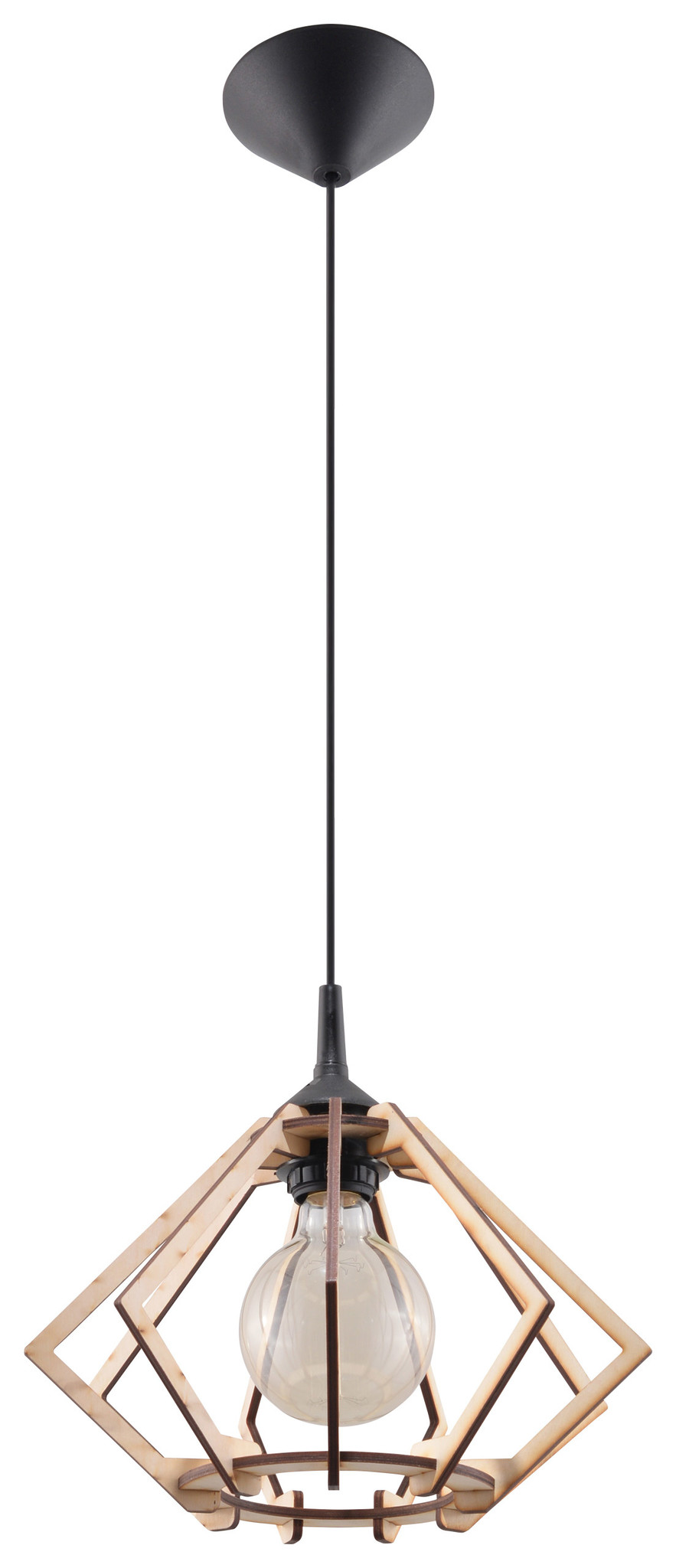 LED Hanglamp hout POMPELMO – 1 x E27 aansluiting
