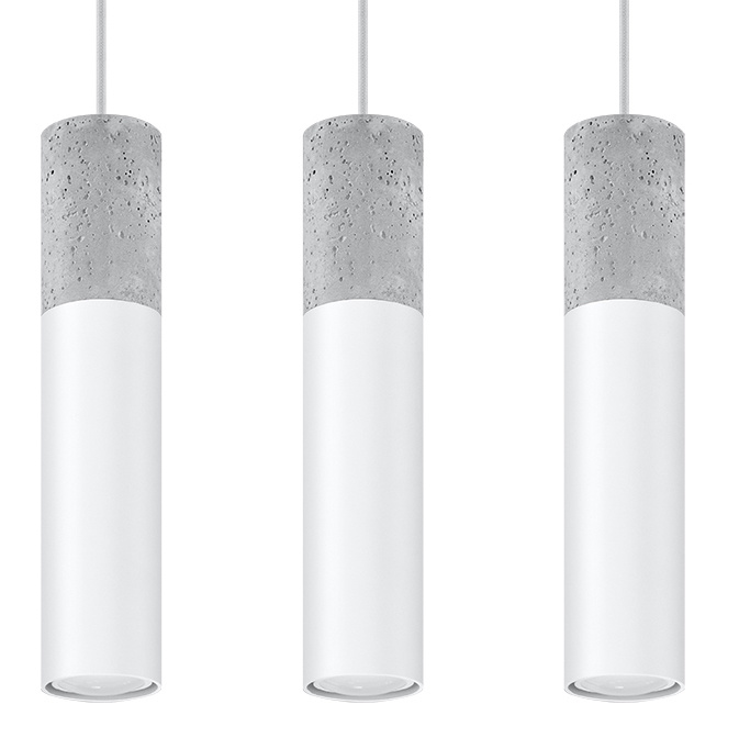 LED Hanglamp wit beton BORGIO – 3 x GU10 aansluiting