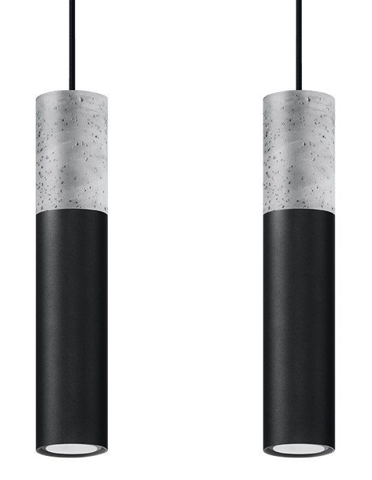 LED Hanglamp zwart beton BORGIO – 2 x GU10 aansluiting