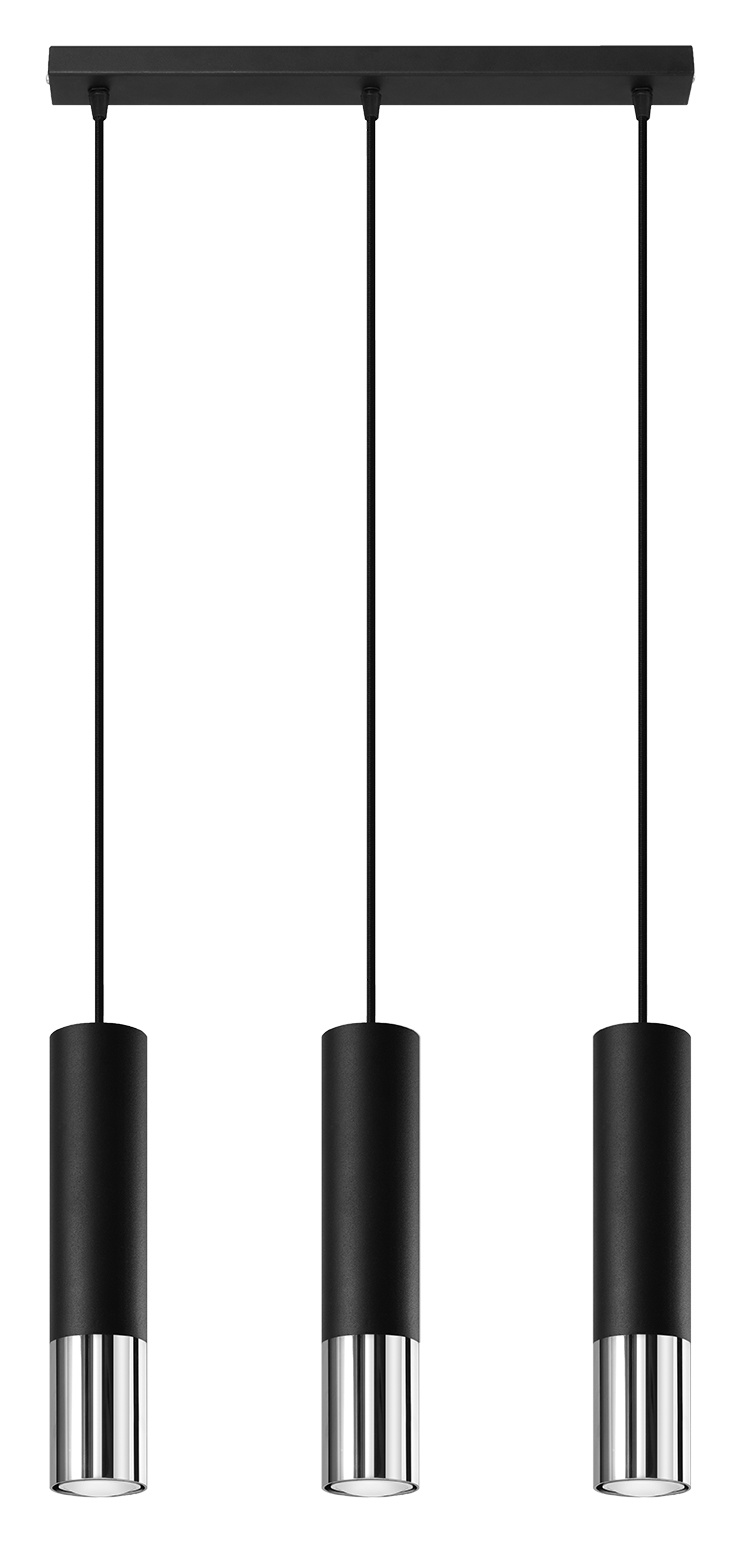 LED Hanglamp zwart chrome LOOPEZ – 3 x GU10 aansluiting