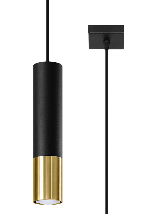 LED Hanglamp zwart goud LOOPEZ – 1 x GU10 aansluiting