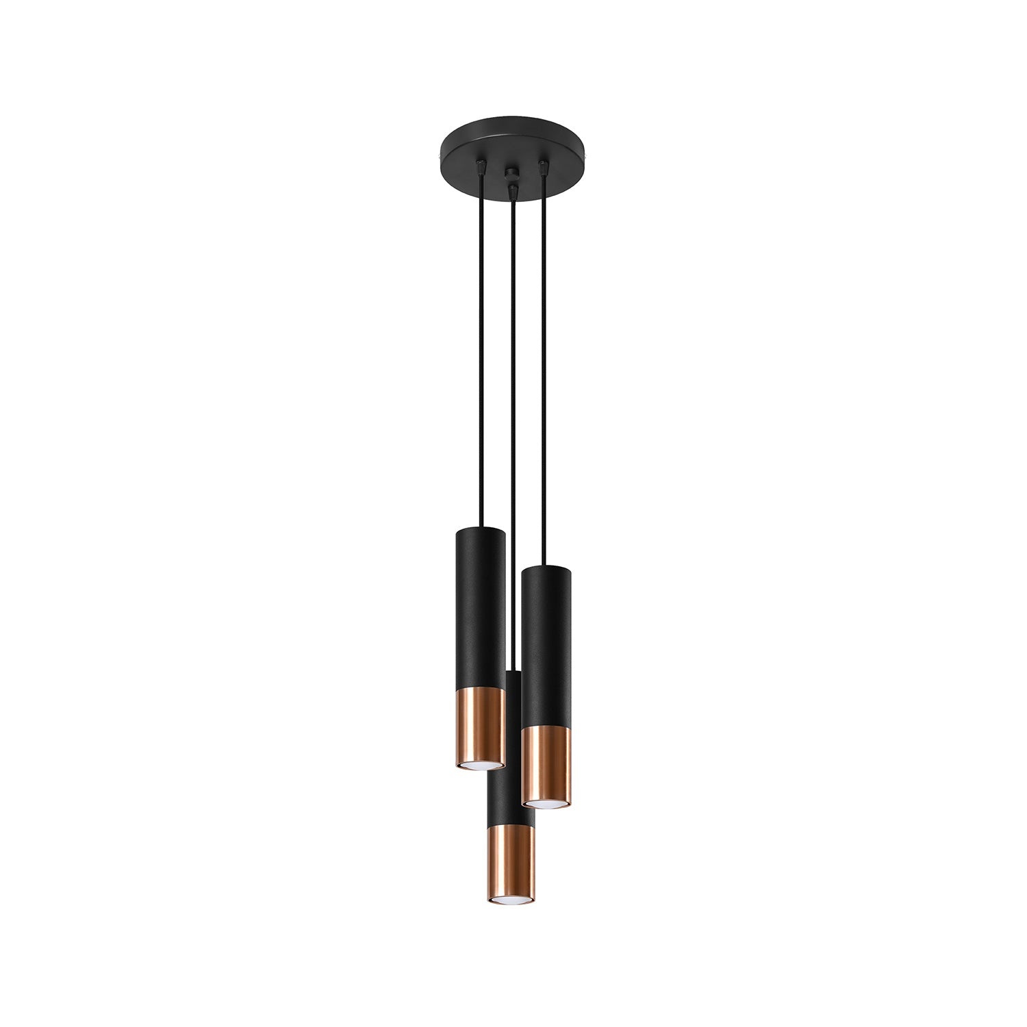 LED Hanglamp zwart koper LOOPEZ – 3 x GU10 aansluiting