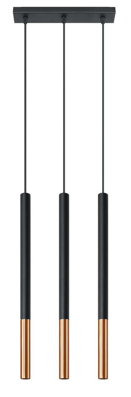 LED Hanglamp zwart koper MOZAICA – 3 x G9 aansluiting