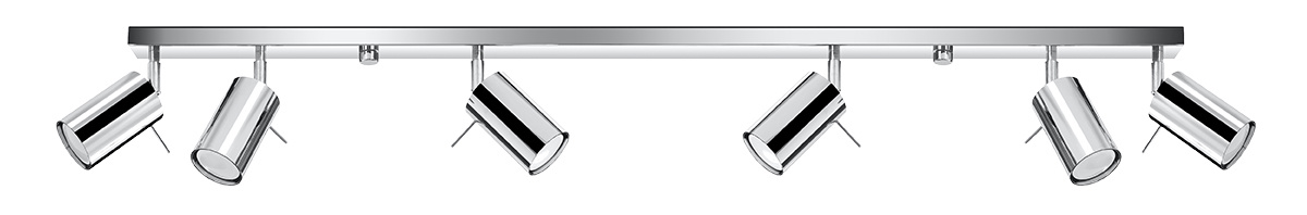 LED Plafondspot chrome RING – 6 x GU10 aansluiting