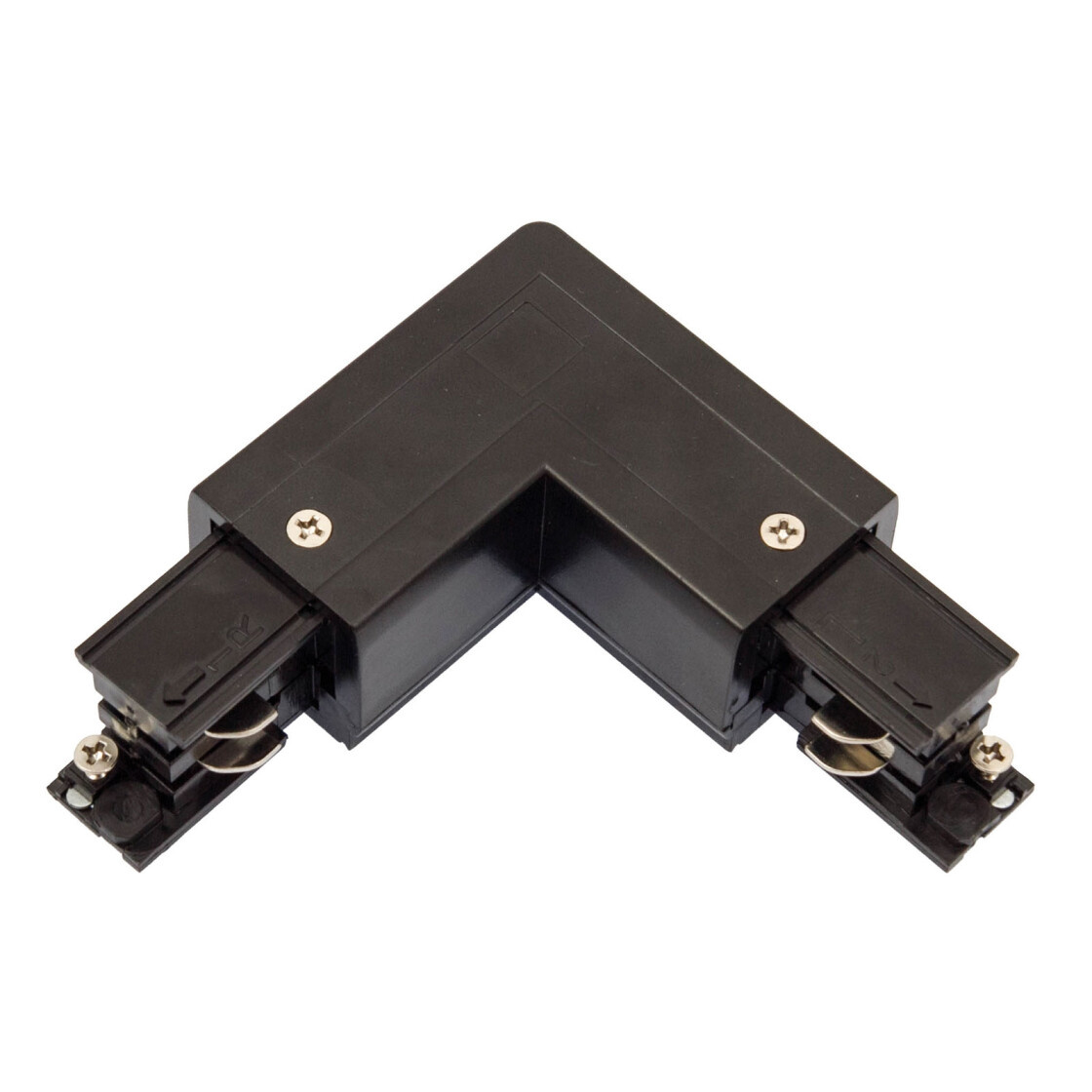 3-Fase Spanningsrail toebehoren | L stuk – Hoek verbinding – Links voeding Connector – 3 phase – Zwart