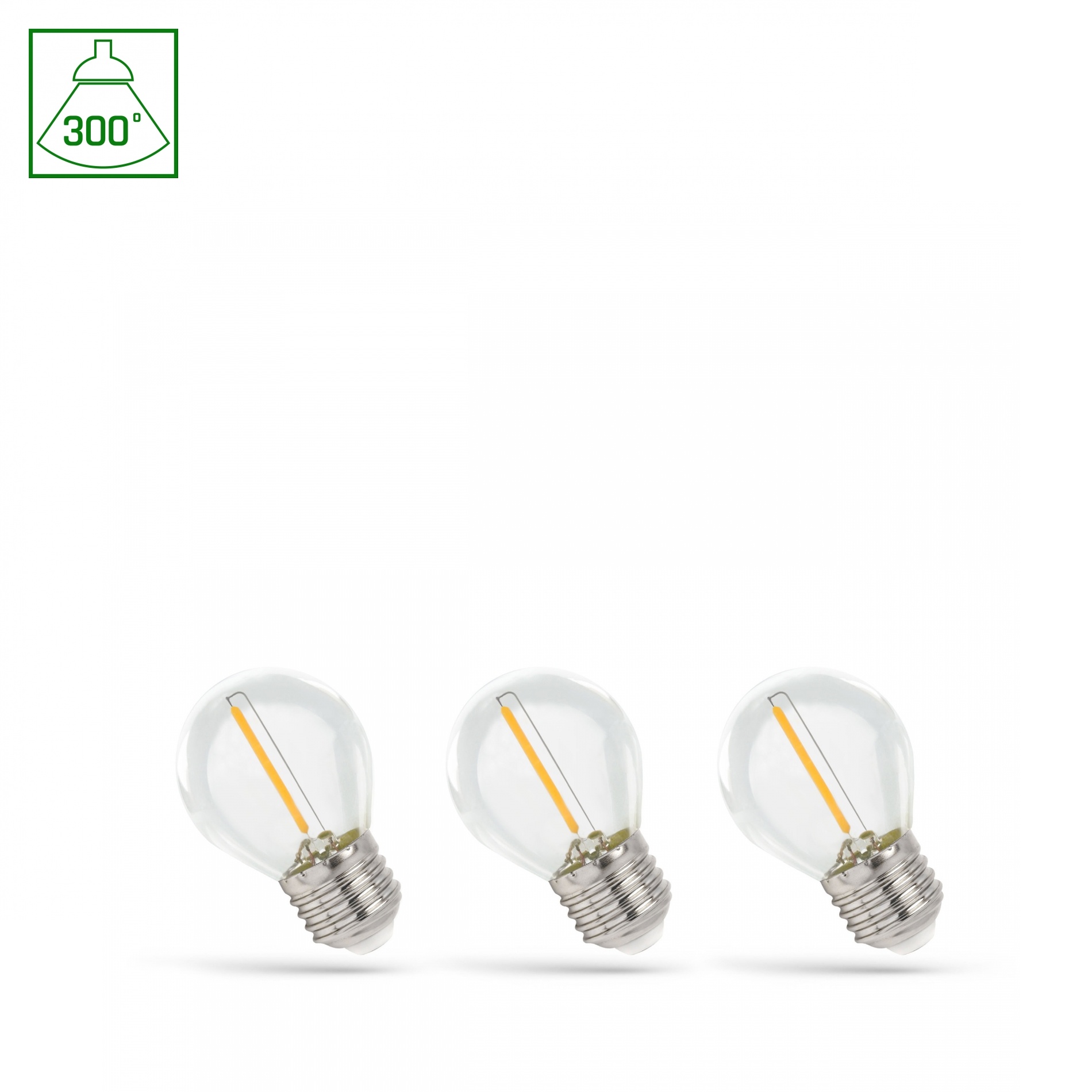 3-PACK LED Lamp G45 – E27 fitting – 1W Filament – 2700K warm wit licht