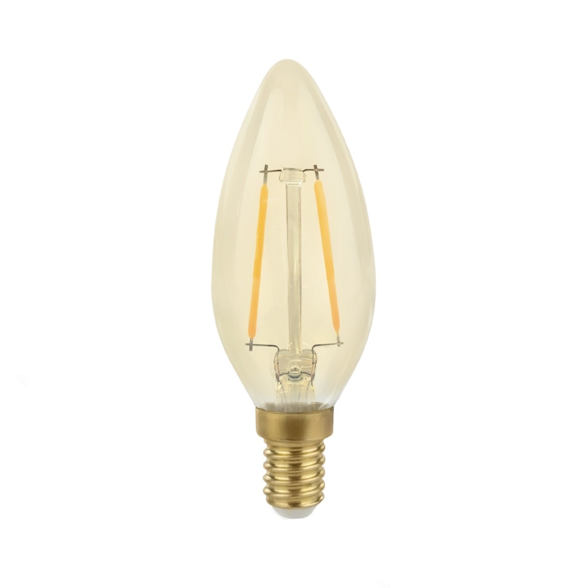 LED filament lamp – E14 fitting C35 – 2W vervangt 25W – 2400K extra warm wit licht