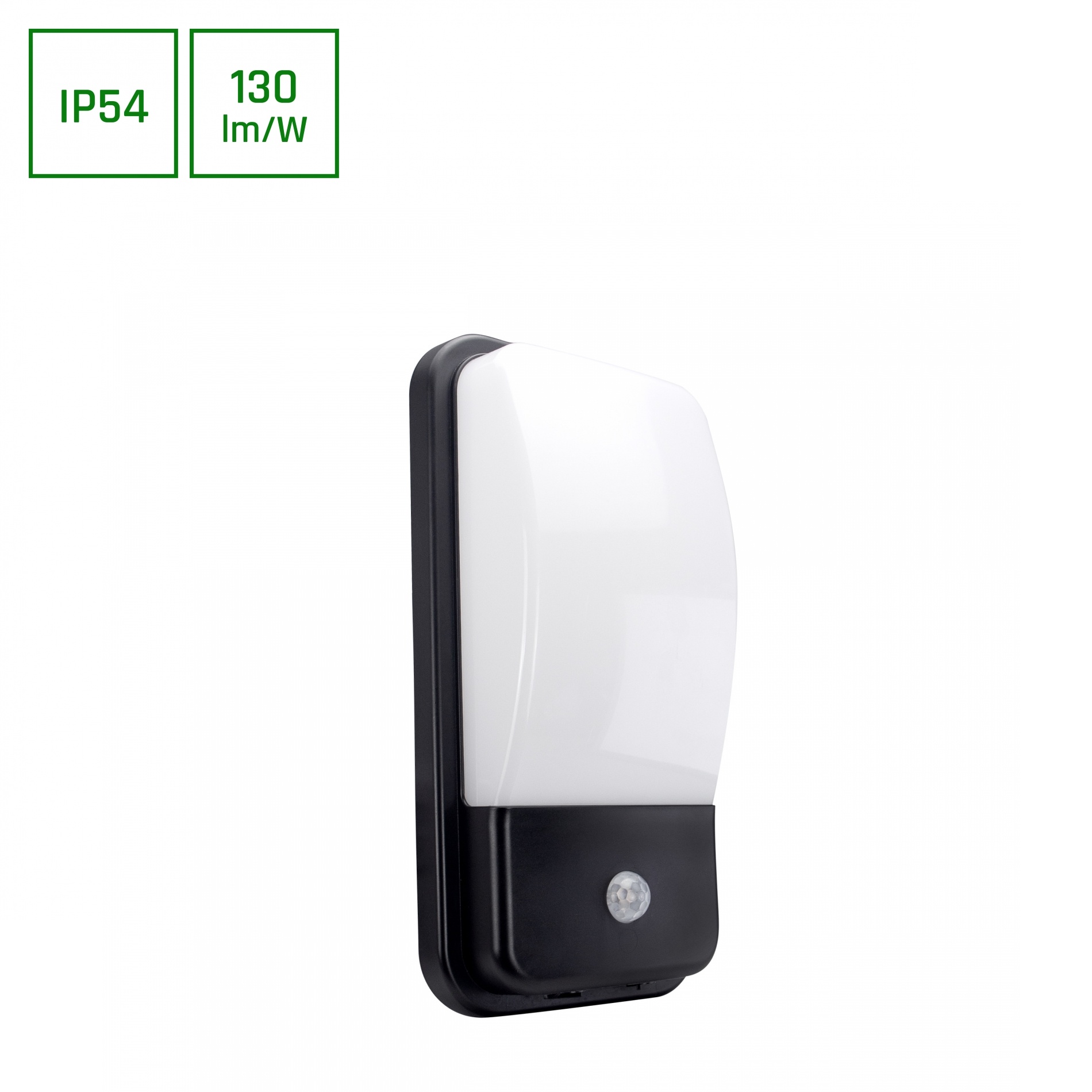 LED Gevelarmatuur- Zwart – 300x150x86 mm – 4000K – 20W – 960lm – IP54 – Bewegingssensor 10sec-3min