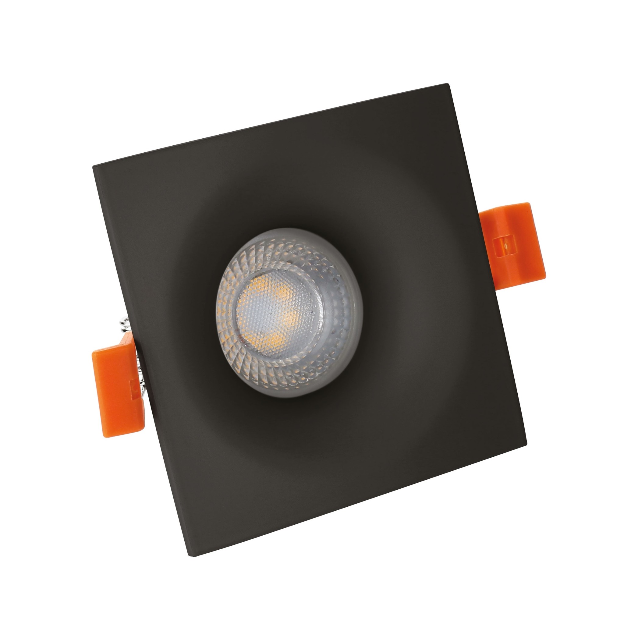 LED GU10 inbouwspot vierkant zwart – zaagmaat 74mm  –  incl. GU10 fitting met montagebeugel