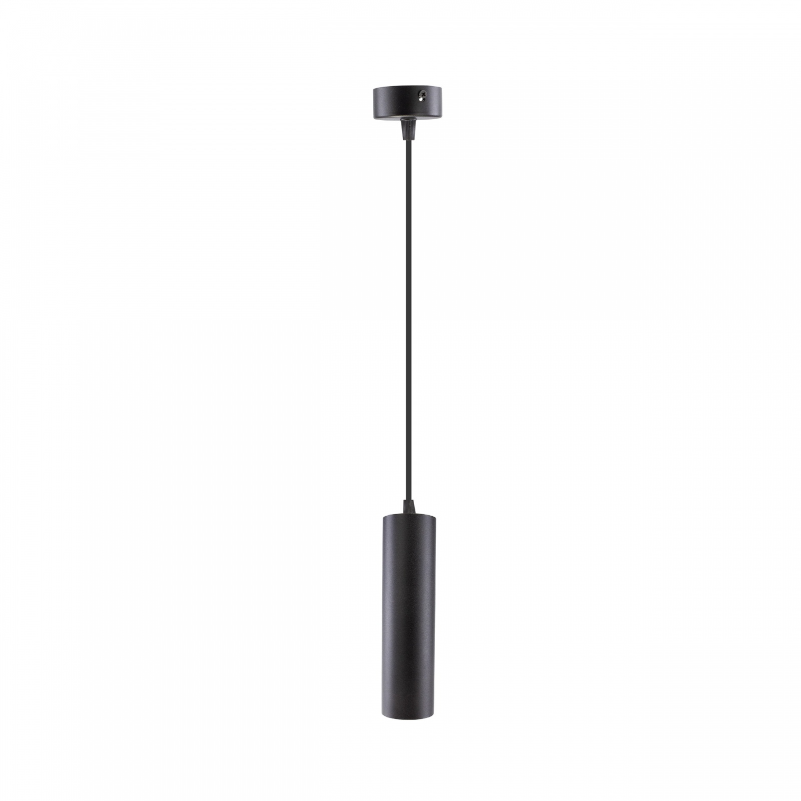 LED Hanglamp – 1xGU10 – 200x55mm – 100cm pendel – Aluminium – Zwart