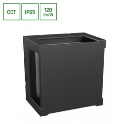 LED Wandlamp Verto Square Cup – 10W – CCT 2700K/4000K/6000K – 230V – IP65 – 120 lm/W – Zwart – Opbouwmontage – 2 Jaar Garantie