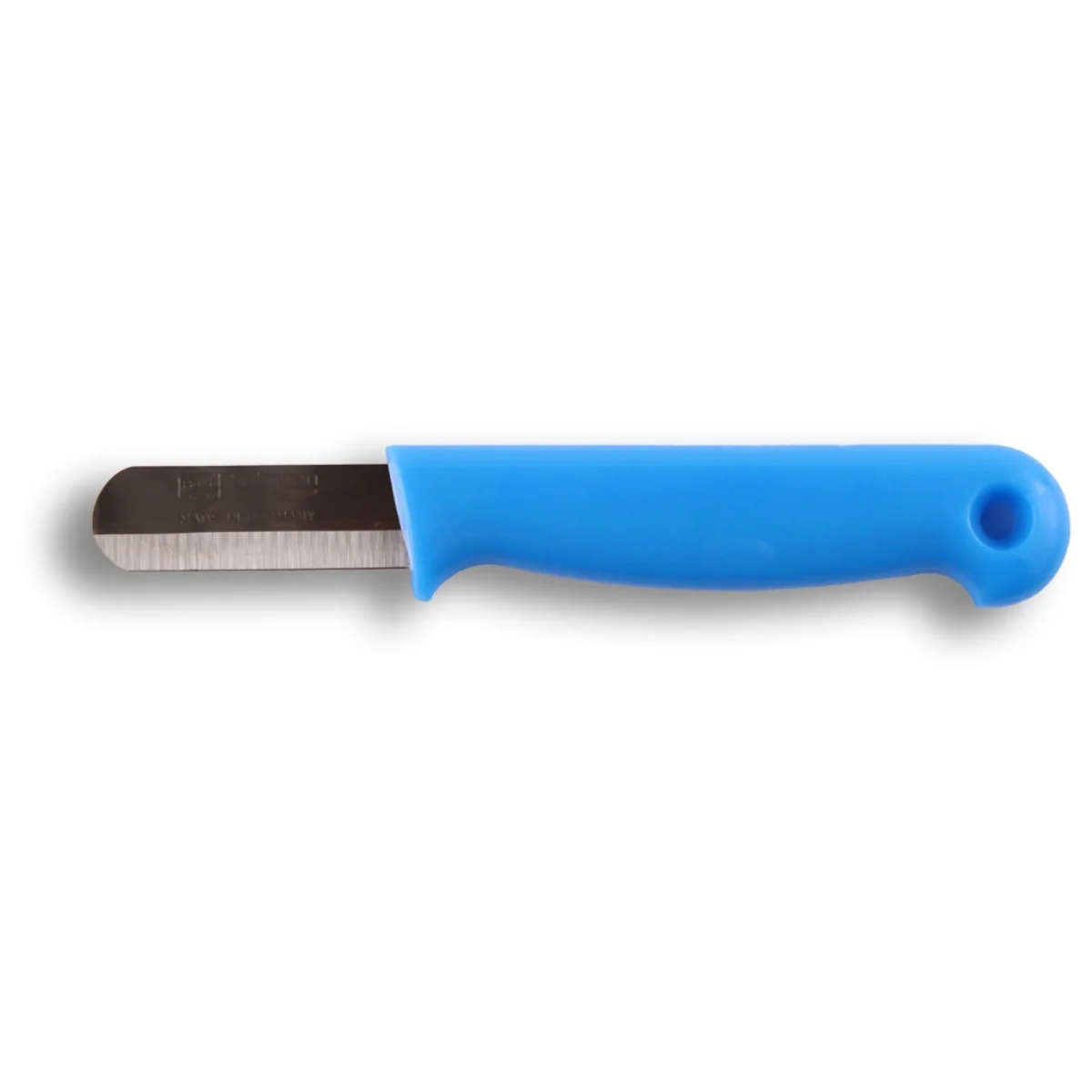 W-SELECTED® bladsnijmesje- paprika- fruit – schil mesje RVS lemmet 5cm blauw heft met gat